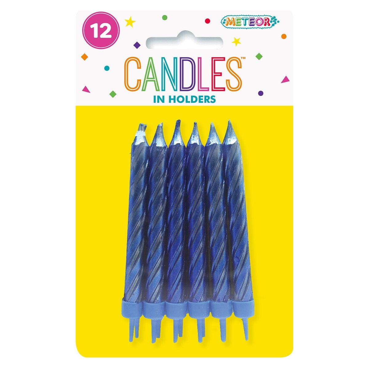 Birthday Candles with Holders - Metallic Blue - Dollars and Sense