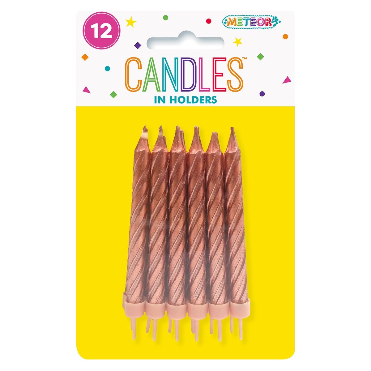 Birthday Candles with Holders - Metallic Rose Gold - Dollars and Sense