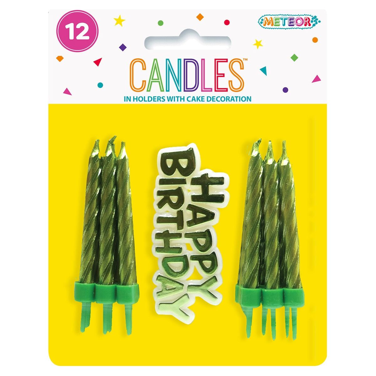 Birthday Candles with Cake Decoration - Lime - Dollars and Sense
