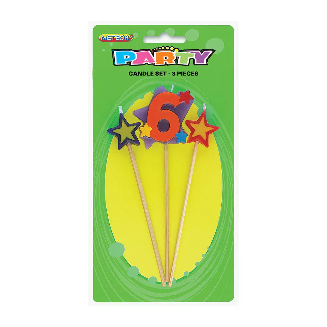 Birthday Candle Set - Number 6 - Dollars and Sense