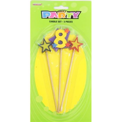 Birthday Candle Set - Number 8 - Dollars and Sense