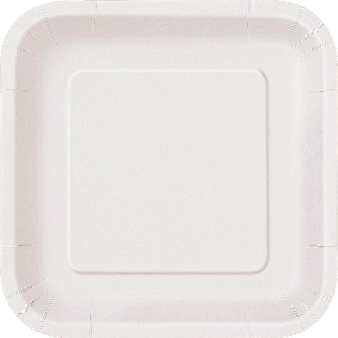 Square Paper Plates - Bright White