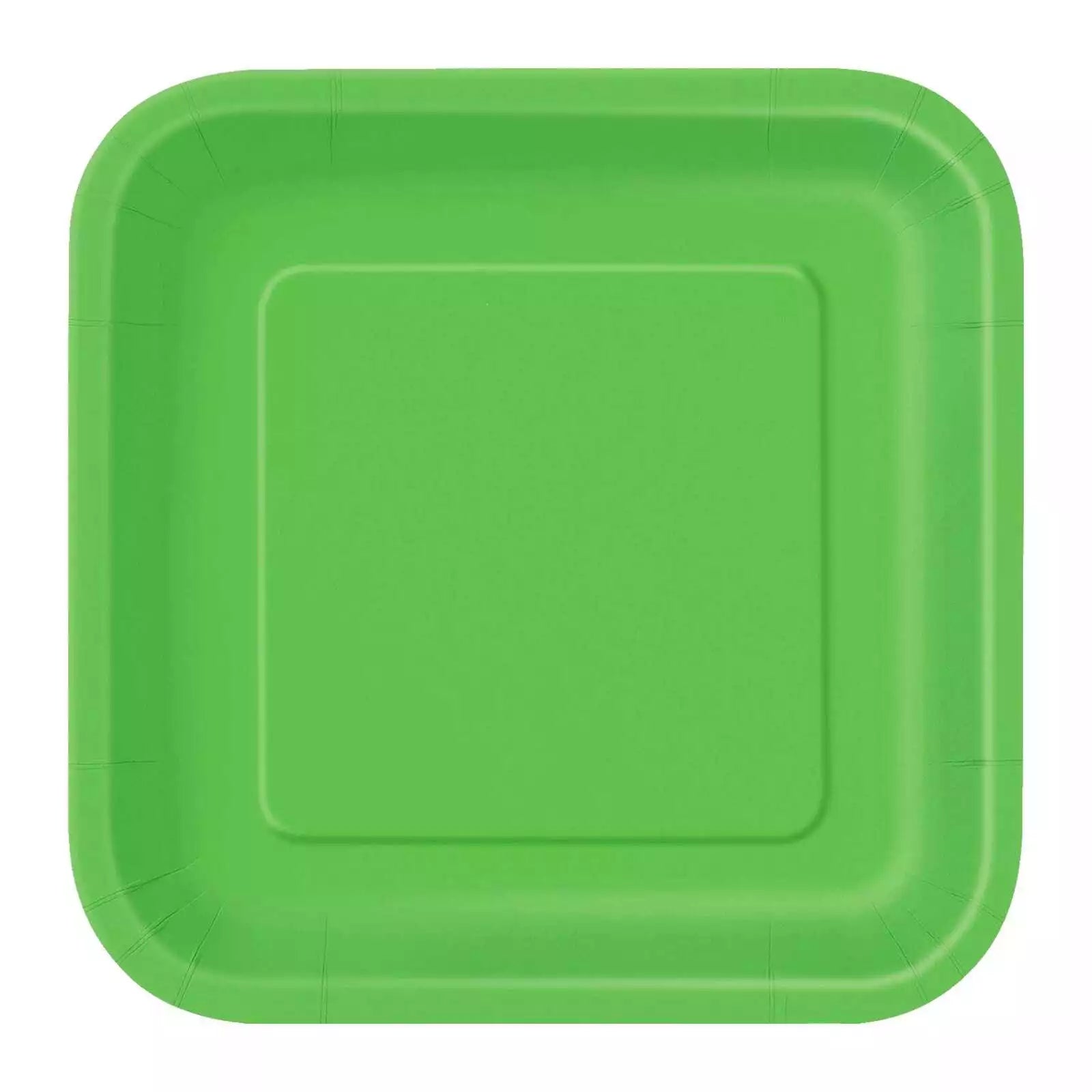 Square Paper Plates - Lime Green - Dollars and Sense
