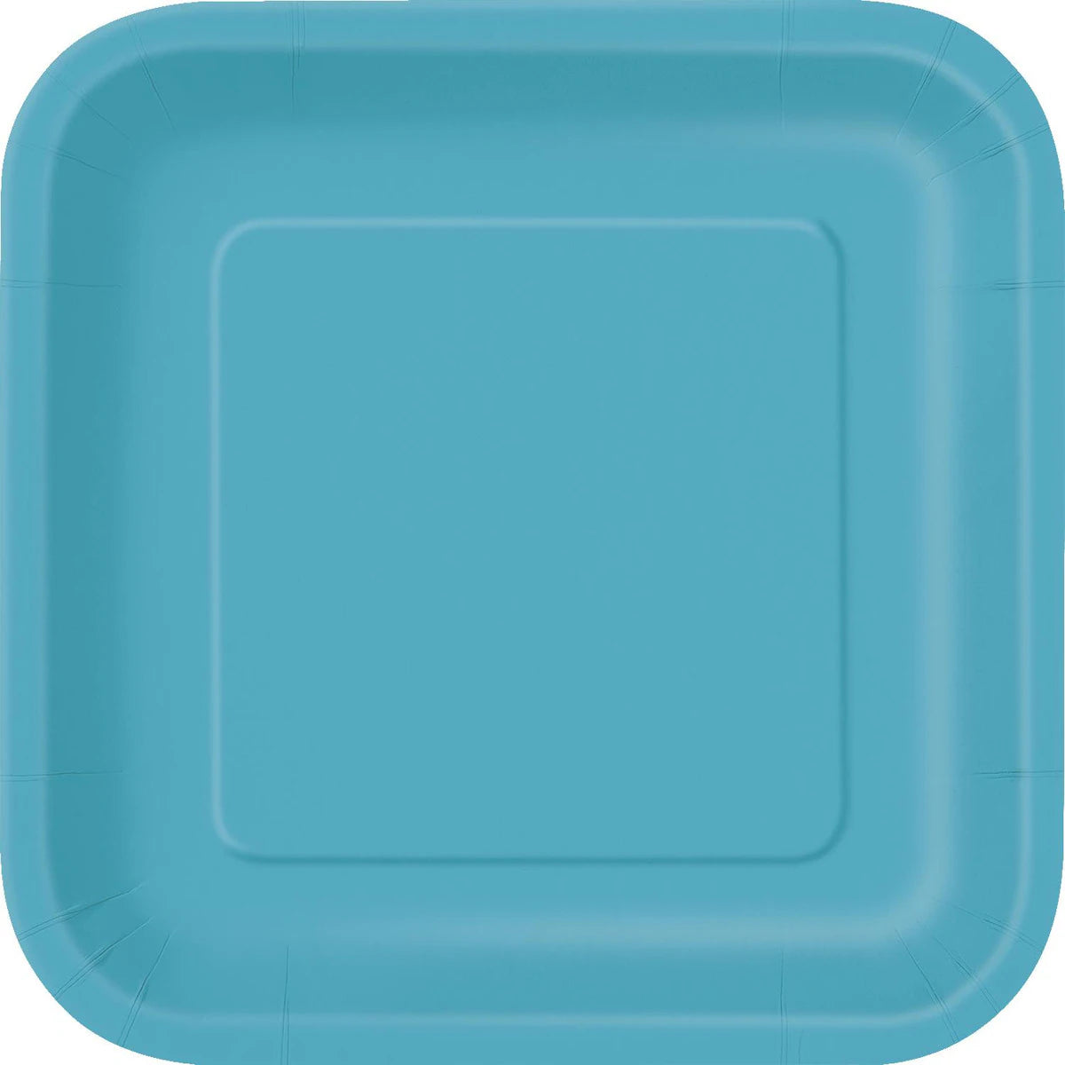 Square Paper Plates - Caribbean Teal - Dollars and Sense