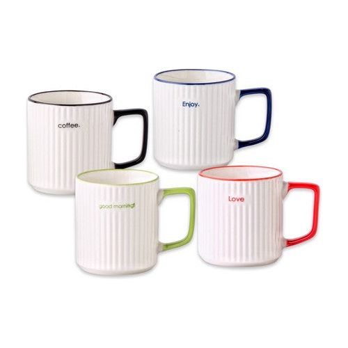 Modern Ripple Mug New Bone China 340Ml Default Title