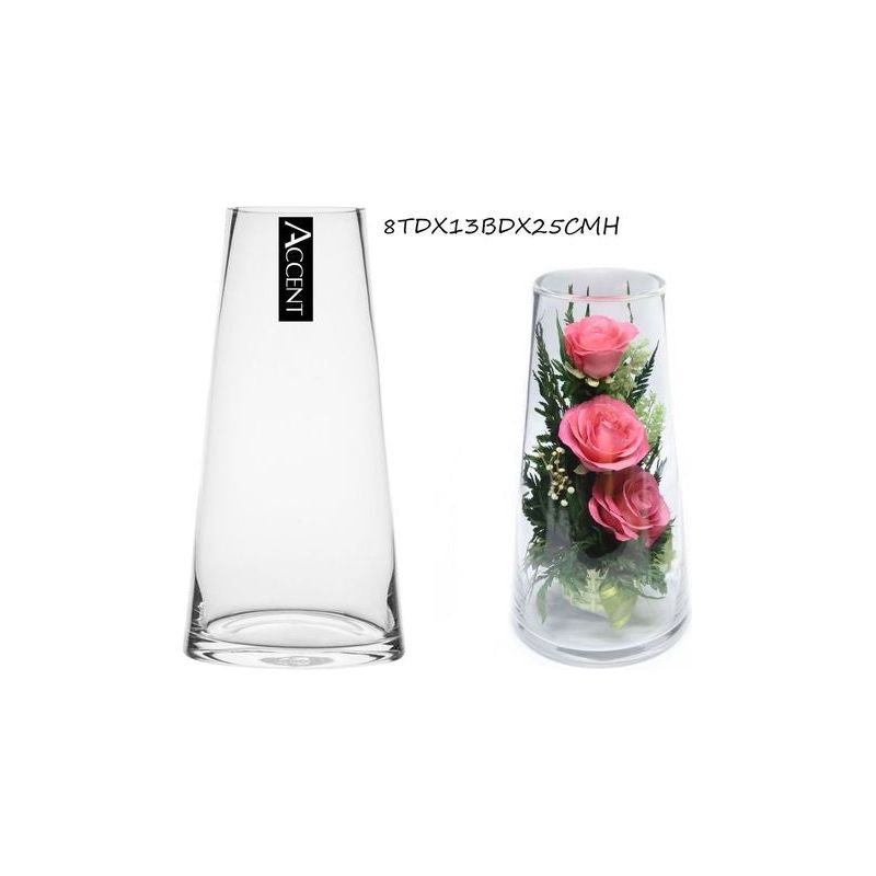 Clear Glass Vase - Tapered - Dollars and Sense