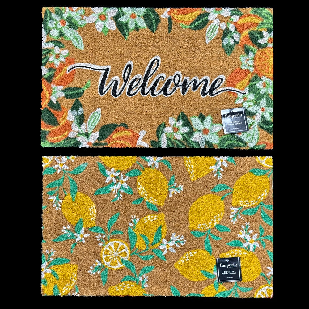Coir Door Mat - Welcome or Lemons - Dollars and Sense