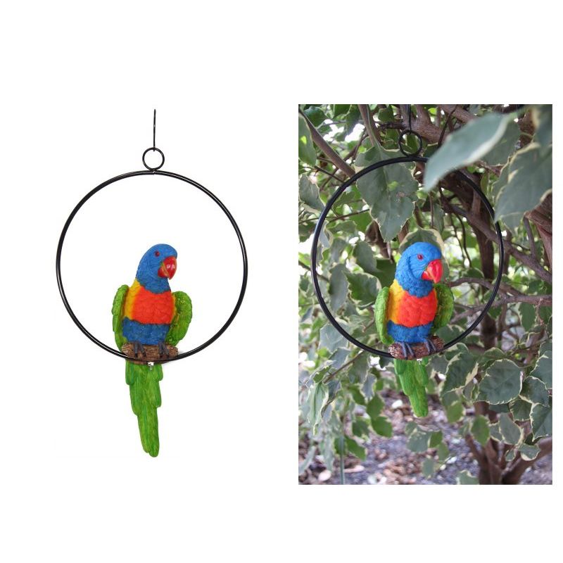 20cm Realistic Parrot in Ring SKU PARRING - Dollars and Sense