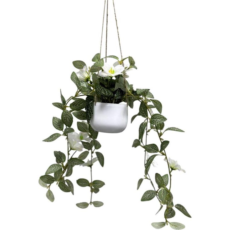 70Cm Hanging White Flower Plant SKU PLAWHVN - Dollars and Sense