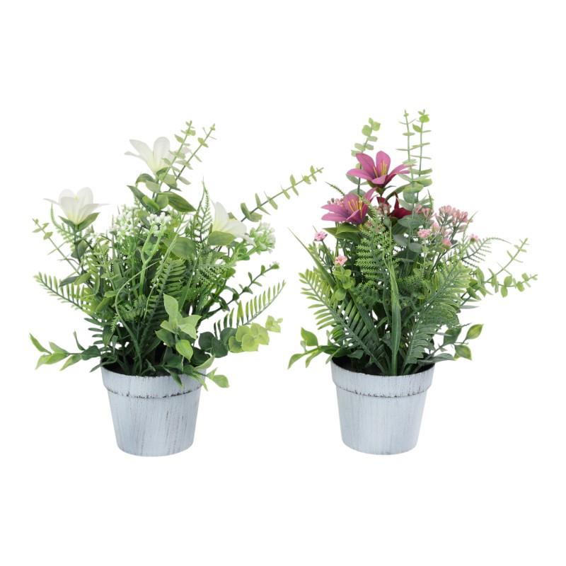 27cm Potted Flowers SKU PLFLLISWP - Dollars and Sense
