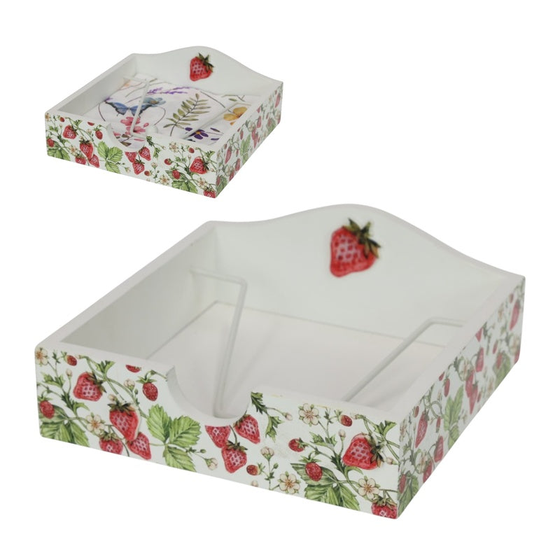 19cm Strawberry Napkin Holder SKU PLFSNAP - Dollars and Sense