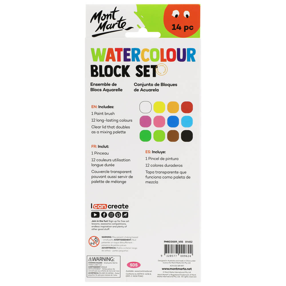 Mont Marte Kids Colour Watercolour Block Set - Dollars and Sense
