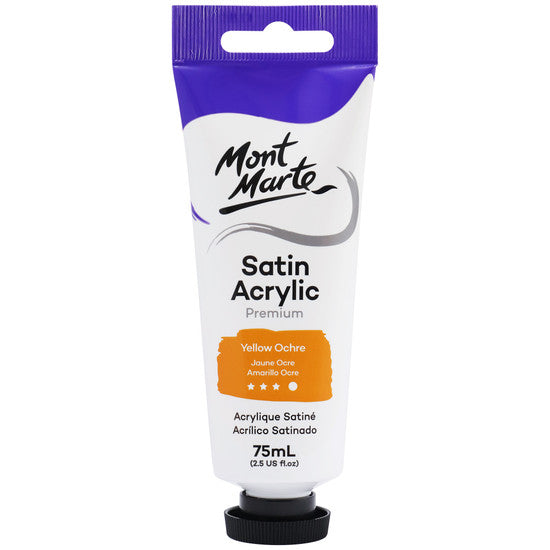 Mont Marte Satin Acrylic Paint Yellow Ochre - Dollars and Sense