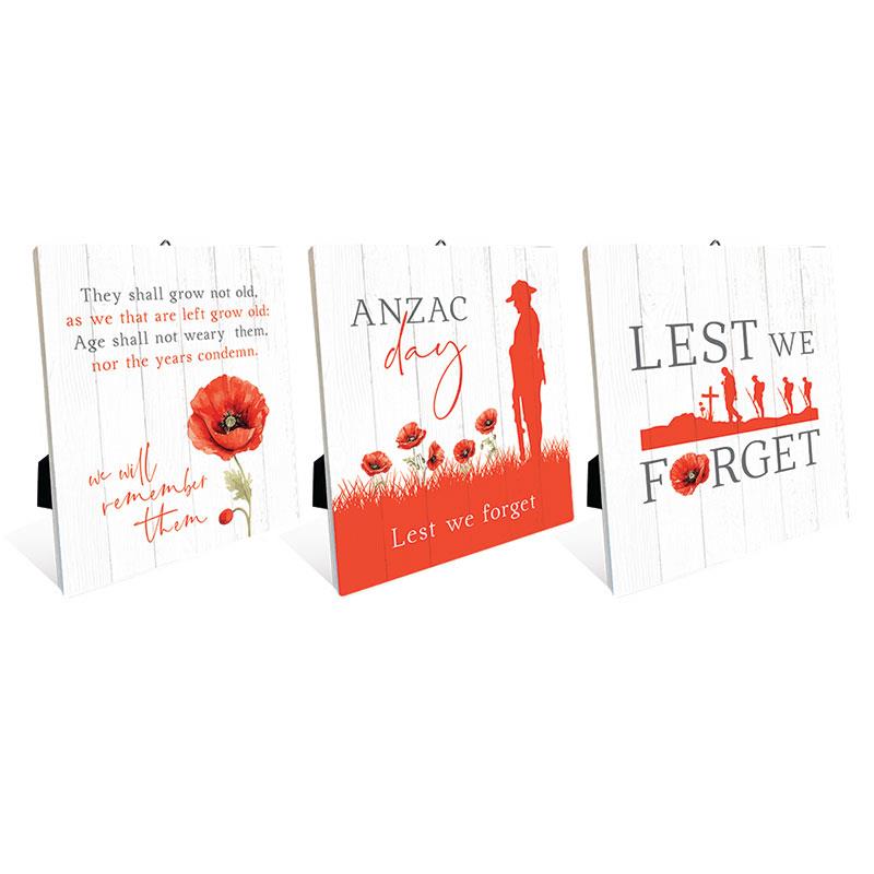 12x14cm Anzac Day Sentiment Plaque SKU POPANSP - Dollars and Sense
