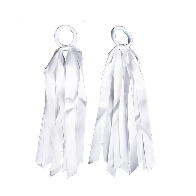 2Pk Tassel Hair Ties-White SKU PP11384 - Dollars and Sense