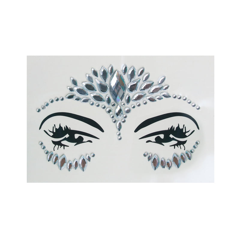 Stick On Silver Face Jewellery