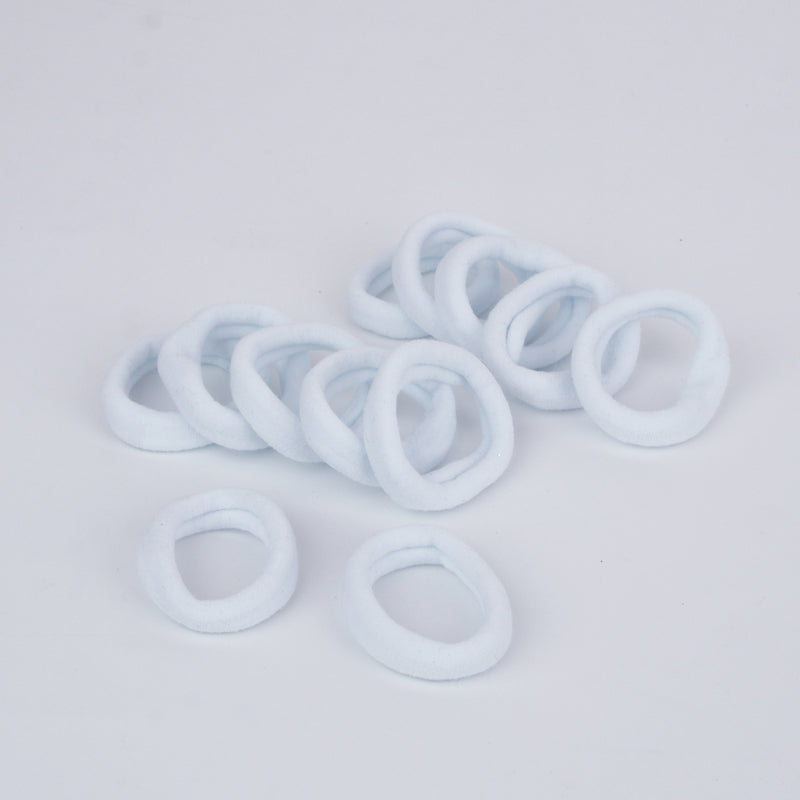 12pk 5cm Elastic Hair Bands-White