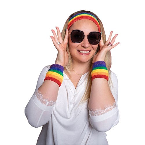 Head & Wrist Band Set - Rainbow - Dollars and Sense