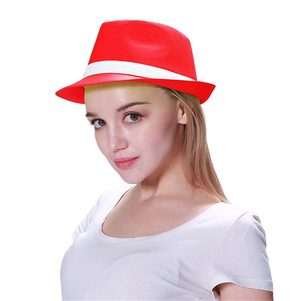 Fedora Hat - Red - Dollars and Sense