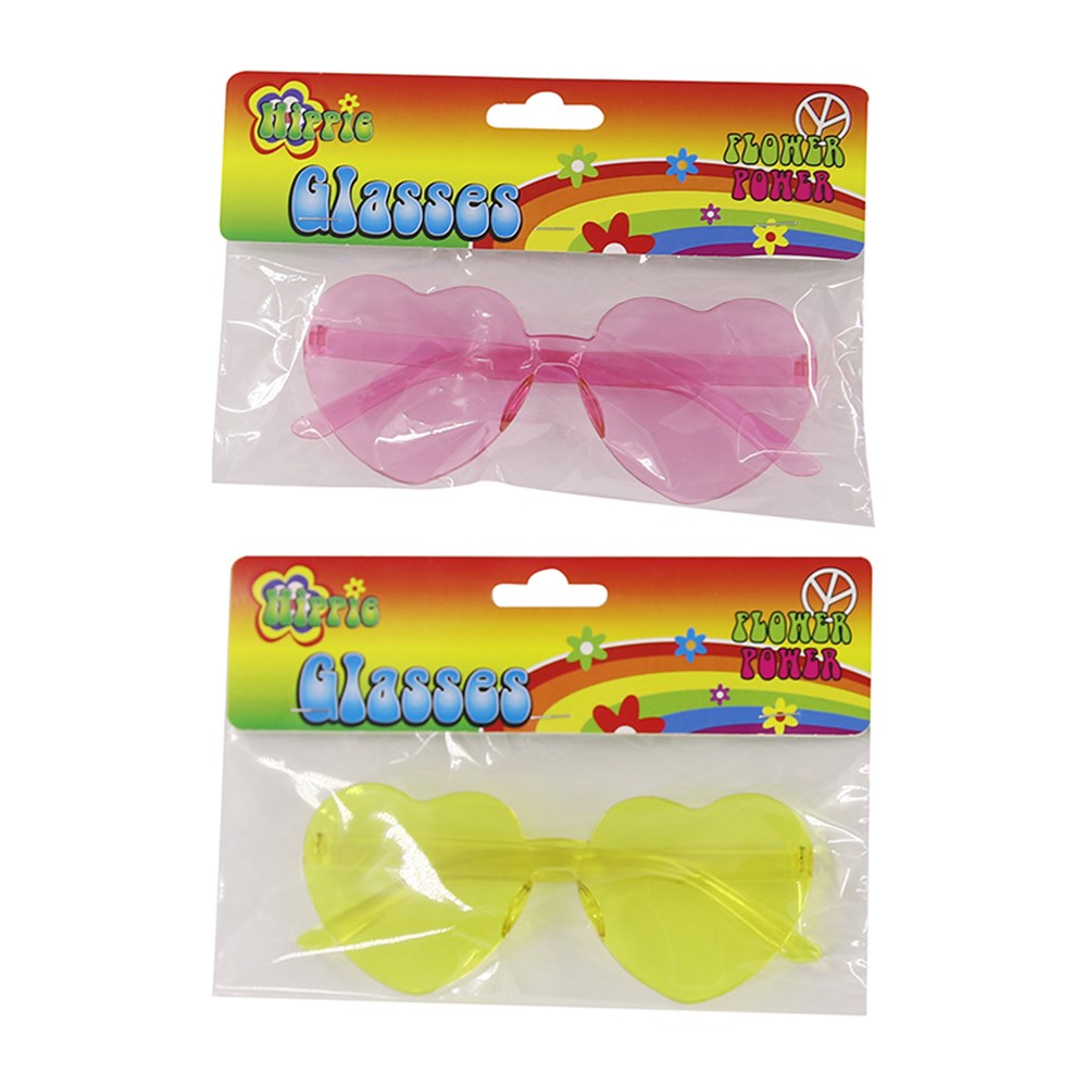 Heart Shaped Party Glasses - Yellow or Pink - Dollars and Sense