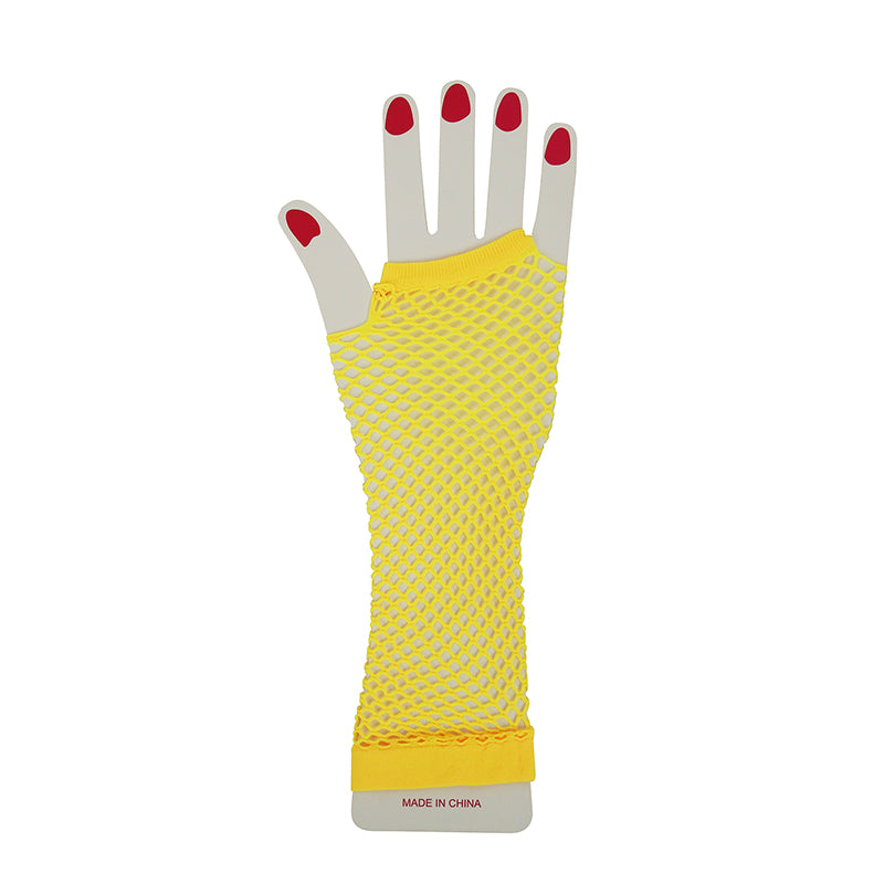 Fishnet Gloves-Yellow