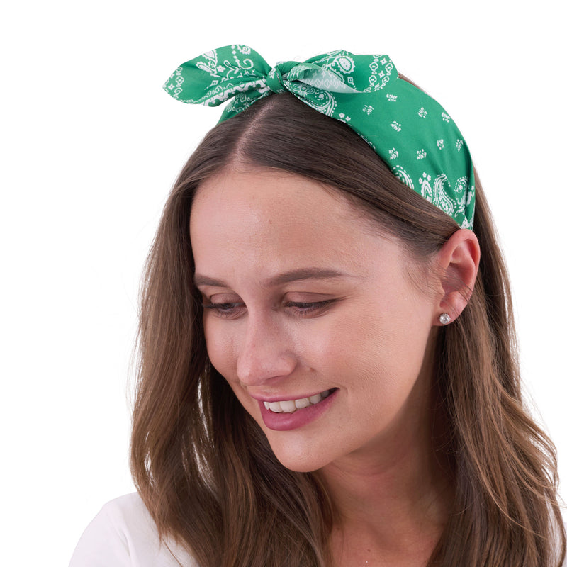 Retro Printed Headband-Green