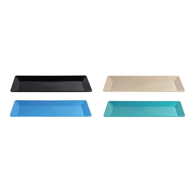 400mm x 175mm Rectangular Tray Assorted Colours Pk1