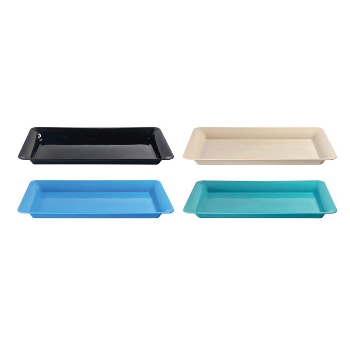 460mm x 285mm Rectangular Tray Assorted Colours Pk1