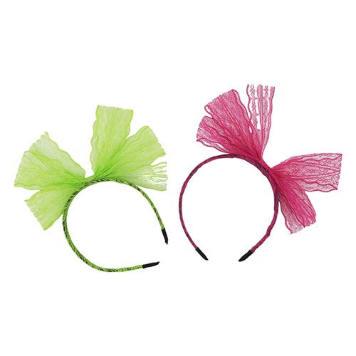 80's Lace Headband - Green or Pink - Dollars and Sense