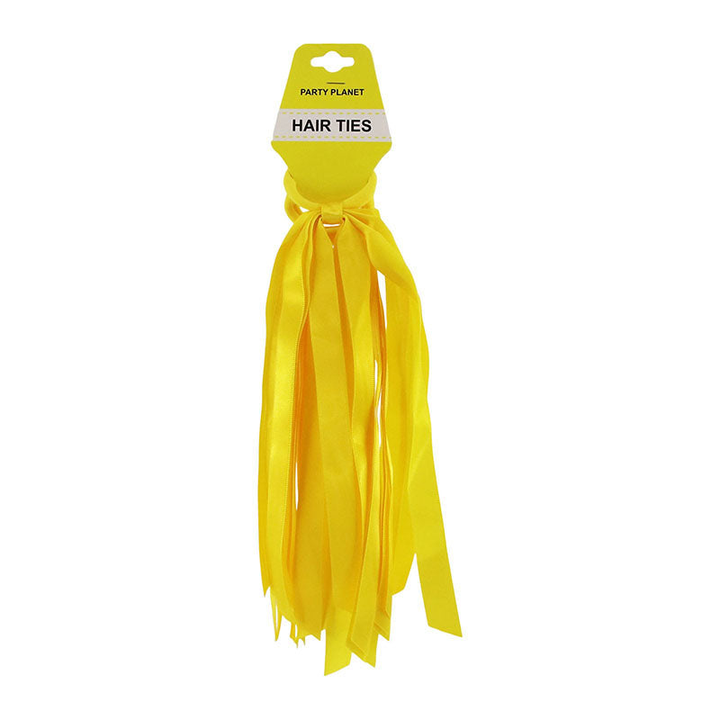 2 Pk Tassel Hair Ties-Yellow