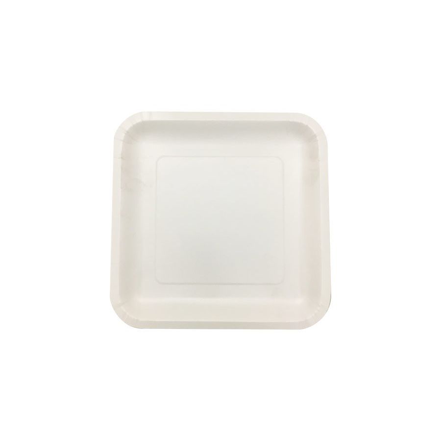 230mm FSC Square White Paper Plate Pk15