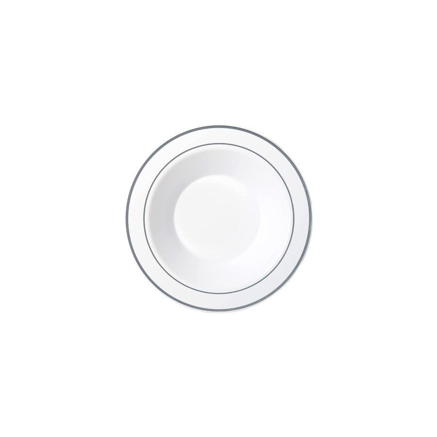 Deluxe Bowl Silver Rim 19cm 6pk
