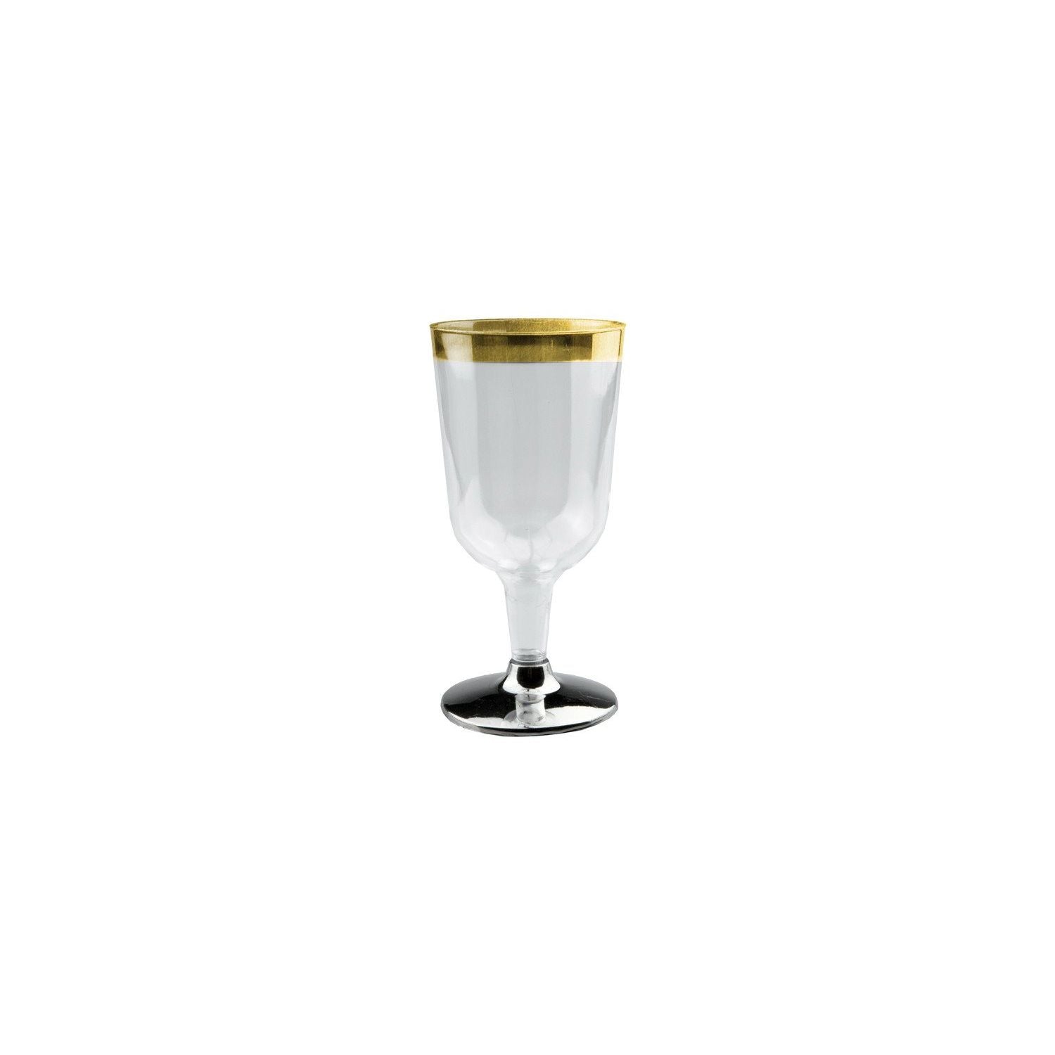 200mL Wine Glass With Gold Rim Pk6