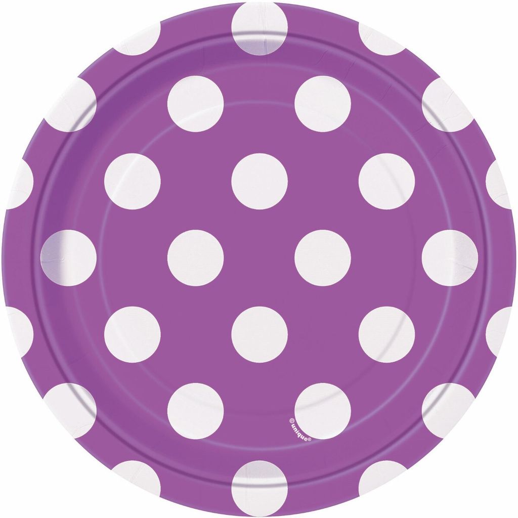 Dots Paper Plates - Pretty Purple - Dollars and Sense