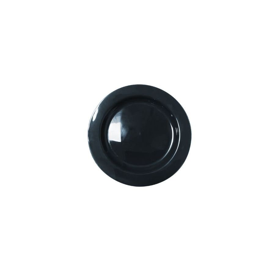 180mm Reusable Snack Plate Black Pk10