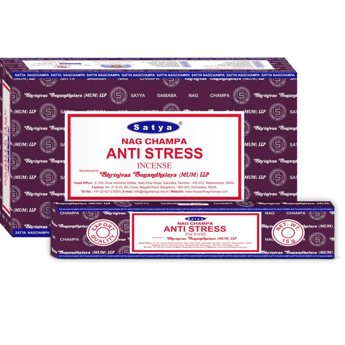 Satya Anti Stress Incense 15 Grams SKU SATSTRES - Dollars and Sense