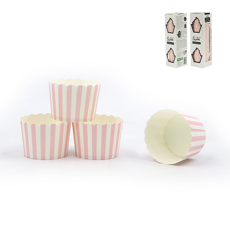 Baking Cups - Pink Stripe - Dollars and Sense