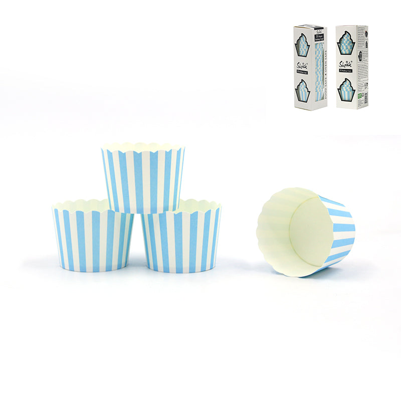 Baking Cups - Blue Stripe - Dollars and Sense