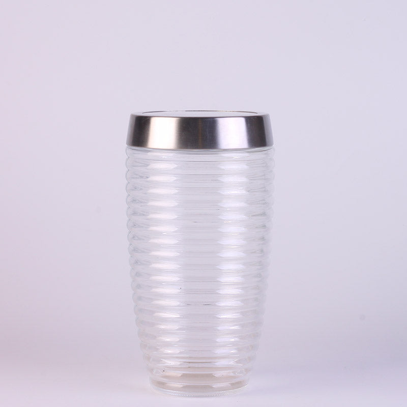Glass Storage Jar with Metal Window Lid 10.5x22.4cm