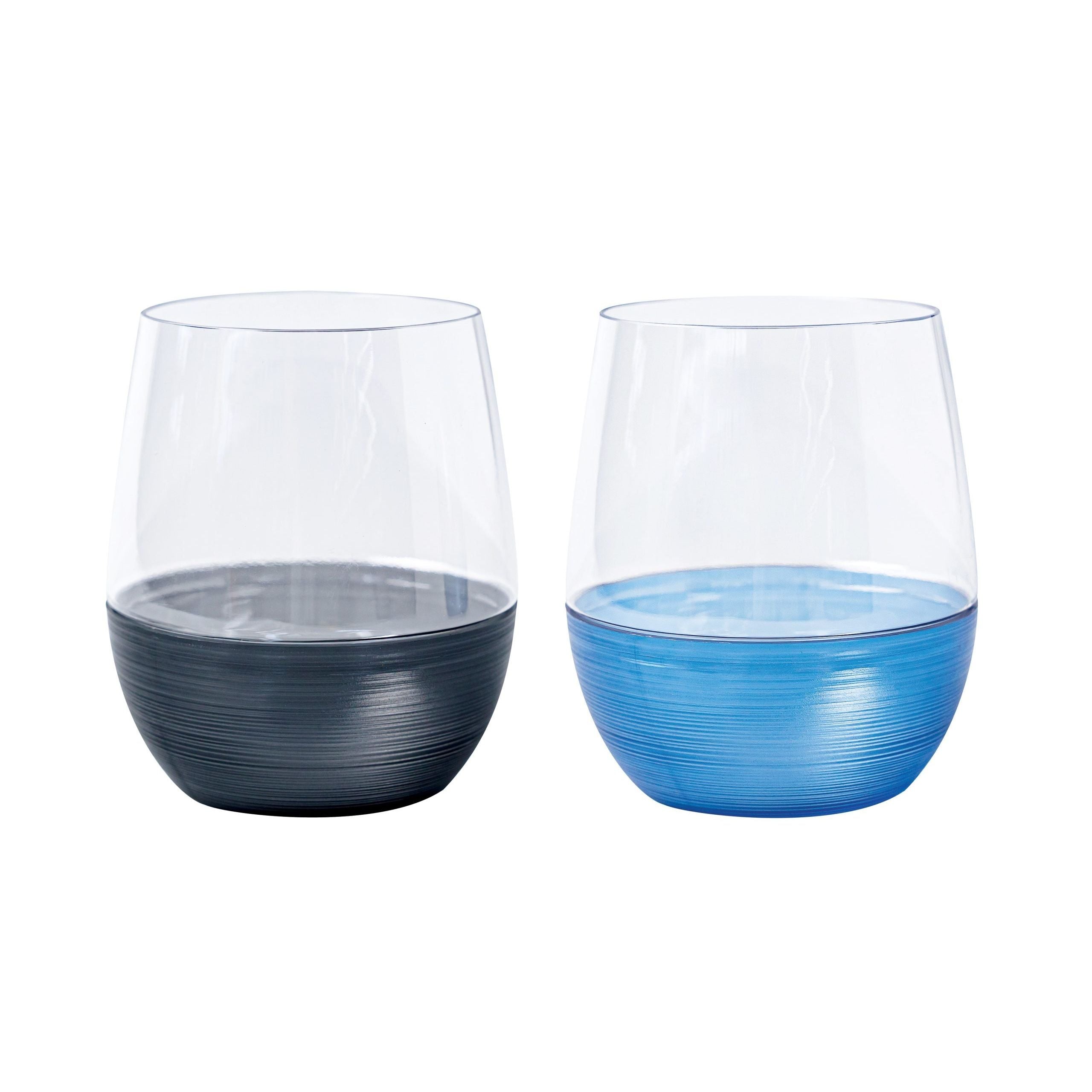 325mL Stemless Wine Glass Asst Cols Pk1