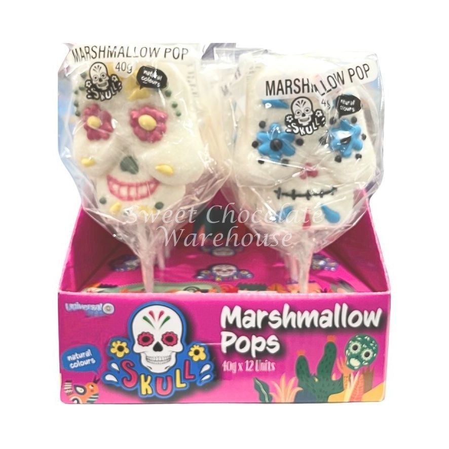 Halloween Skull Marshmallow Pops 40g