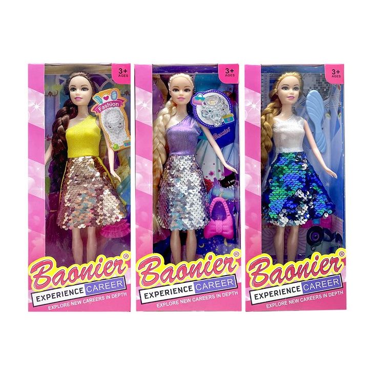 3Pce High Fashion Doll Sequin Dress 30cm - Dollars and Sense