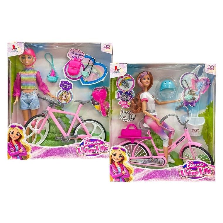 10PC URBAN LIFE DOLL 30CM W/BIKE - Dollars and Sense