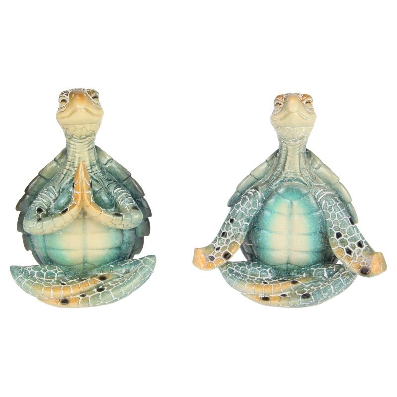 17cm Turtle in Meditating Pose with Marble Finish SKU TURTYOGC - Dollars and Sense