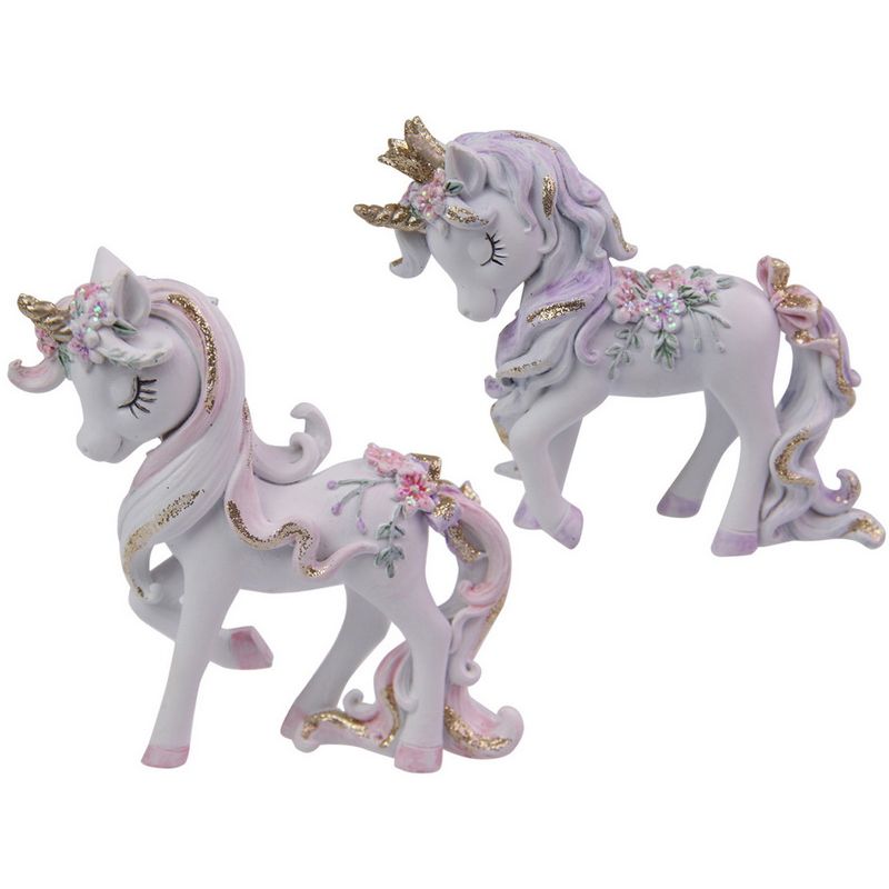 9cm Unicorn with Flowers & Glitter 2 Ass SKU UNIDRFLSM - Dollars and Sense