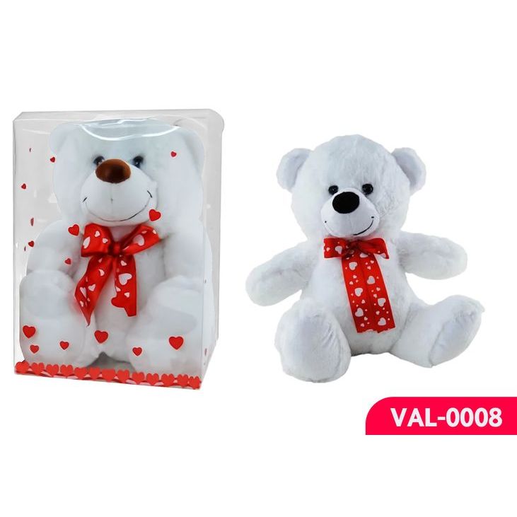 1Pc Bear In Acetate Box 15Cm White