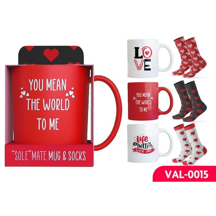 1Pc Love Coffee Mug And Socks Set
