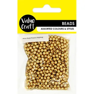 Round Gold Plastic Bead - Dollars and Sense