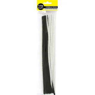 Craft Chenille Sticks Blk-Wh - Dollars and Sense