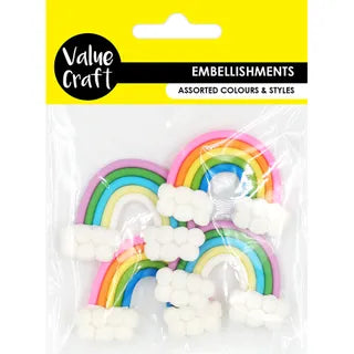 3D Rainbow Clay Embellishments - Dollars and Sense